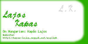 lajos kapas business card