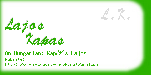 lajos kapas business card